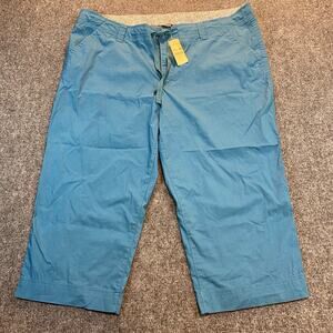 Brand New Eddie Bauer Women's Size 18 Blue Adventurer Cropped Capri Pants